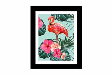 Tavla Floral Animal Med Ram Flerfärgad 23,5X28,5 - 23,5x28,5 cm - Inredning - Tavlor & posters - Canvastavla