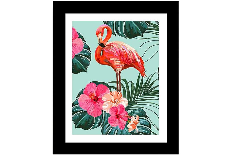 Tavla Floral Animal med Ram Flerfärgad - 23,5x28,5 cm - Inredning - Tavlor & posters - Canvastavla