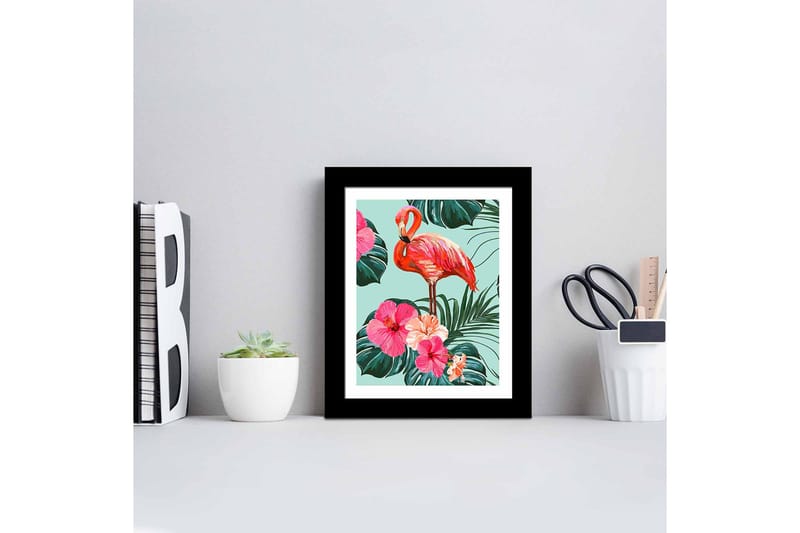 Tavla Floral Animal med Ram Flerfärgad - 23,5x28,5 cm - Inredning - Tavlor & posters - Canvastavla