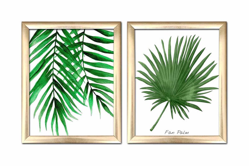 Tavla Floral Med Ram 2-Pack Flerfärgad 23,5X28,5 - 23,5x28,5 cm - Inredning - Tavlor & posters - Canvastavla