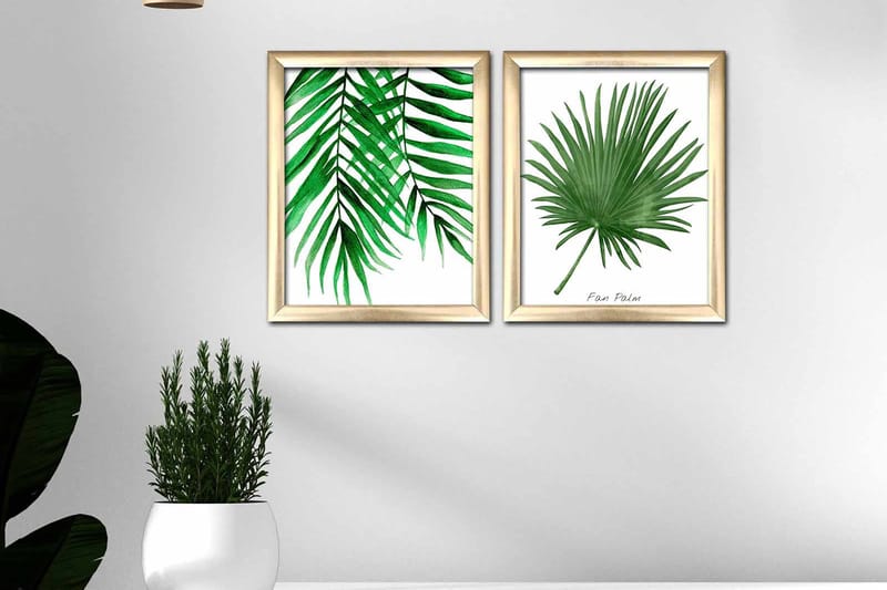 Tavla Floral Med Ram 2-Pack Flerfärgad 23,5X28,5 - 23,5x28,5 cm - Inredning - Tavlor & posters - Canvastavla