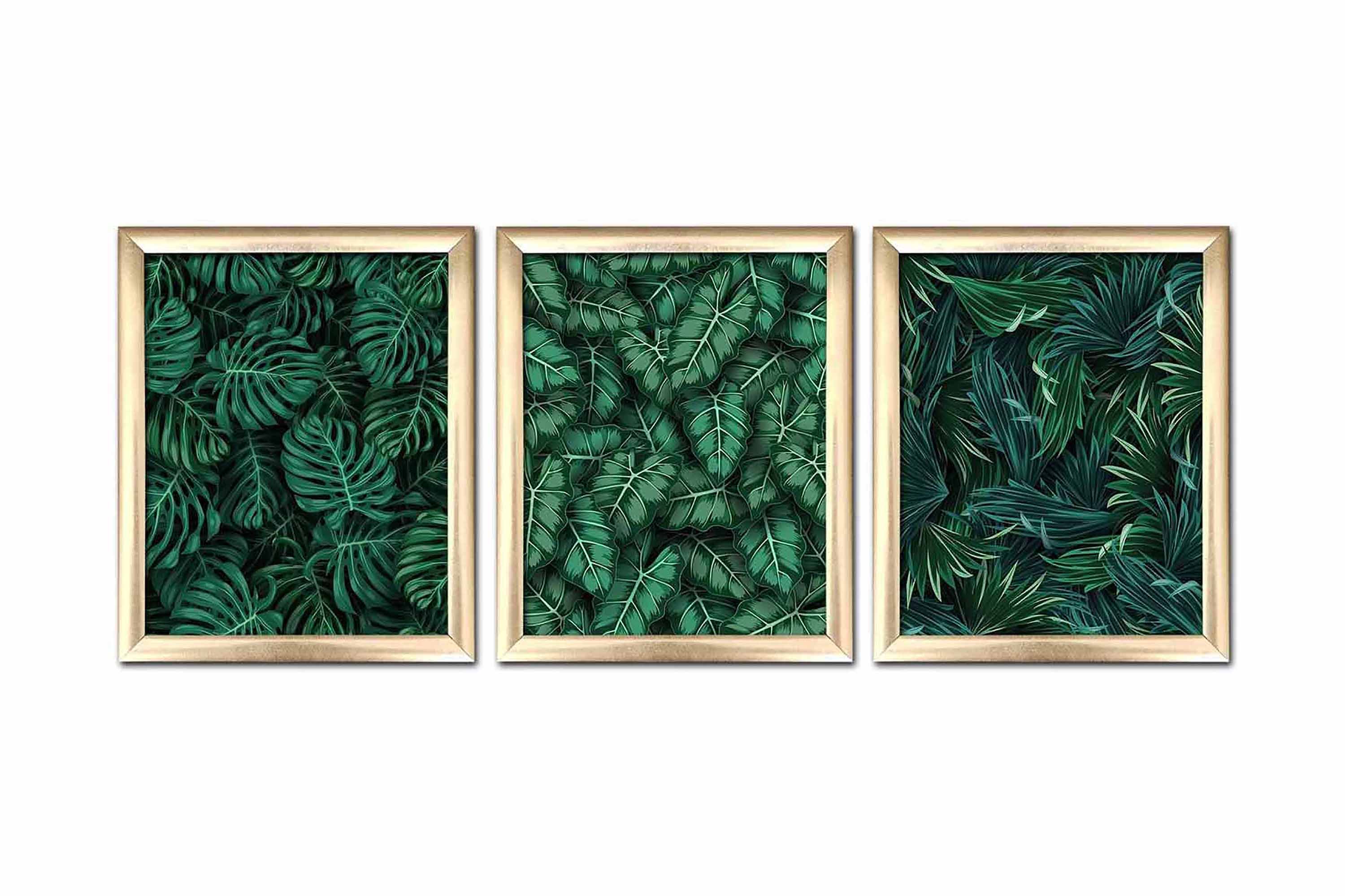 Tavla Floral Med Ram 3-Pack Flerfärgad 23,5X28,5 23,5x28,5 cm