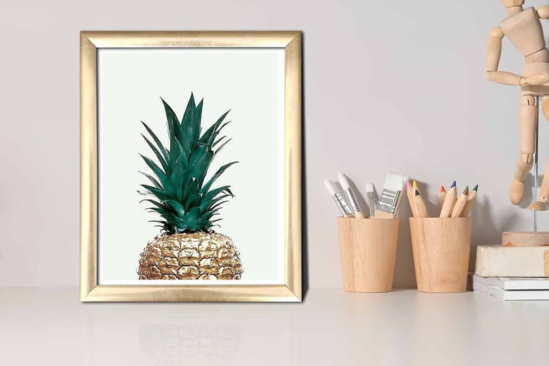 Tavla Floral Med Ram Flerfärgad 23,5X28,5 - 23,5x28,5 cm - Inredning - Tavlor & posters - Canvastavla