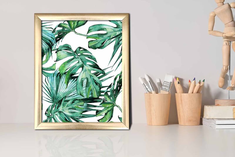 Tavla Floral Med Ram Flerfärgad 23,5X28,5 - 23,5x28,5 cm - Inredning - Tavlor & posters - Canvastavla