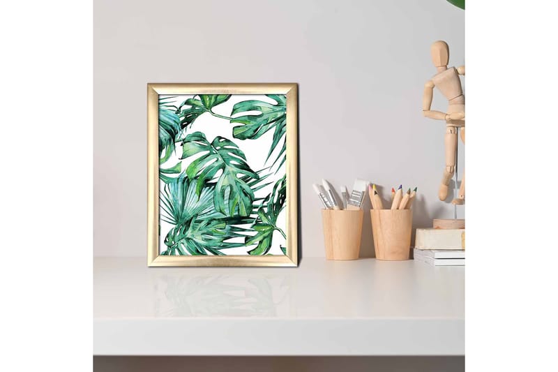 Tavla Floral Med Ram Flerfärgad 23,5X28,5 - 23,5x28,5 cm - Inredning - Tavlor & posters - Canvastavla