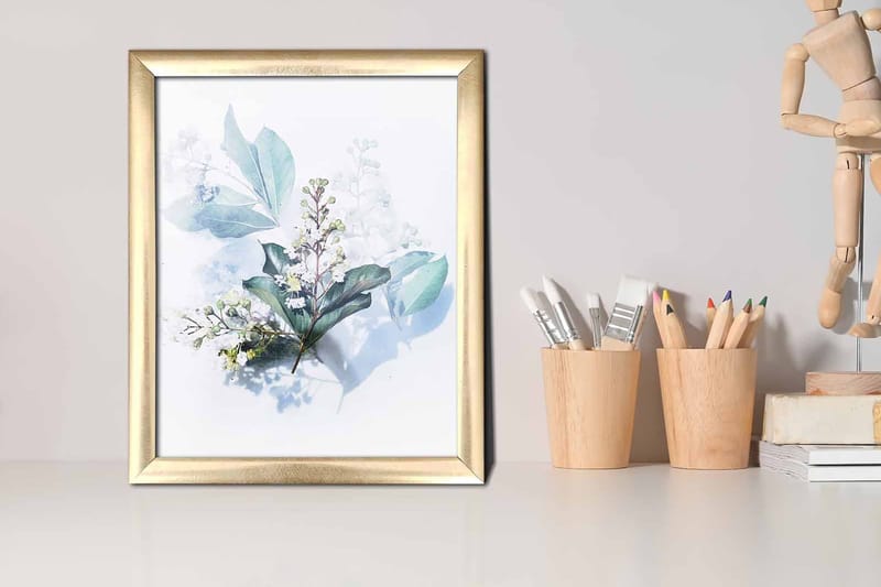 Tavla Floral Med Ram Flerfärgad 23,5X28,5 - 23,5x28,5 cm - Inredning - Tavlor & posters - Canvastavla