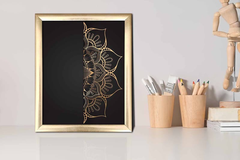 Tavla Floral Med Ram Flerfärgad 23,5X28,5 - 23,5x28,5 cm - Inredning - Tavlor & posters - Canvastavla