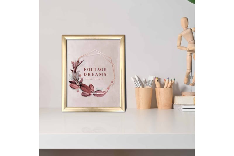 Tavla Floral Med Ram Flerfärgad 23,5X28,5 - 23,5x28,5 cm - Inredning - Tavlor & posters - Canvastavla