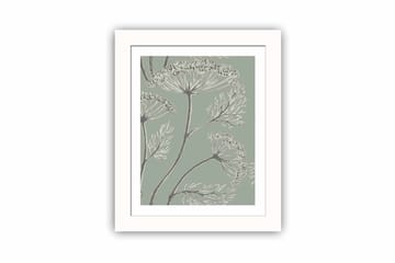 Tavla Floral Med Ram Flerfärgad 23,5X28,5 - 23,5x28,5 cm - Inredning - Tavlor & posters - Canvastavla