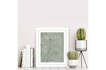 Tavla Floral Med Ram Flerfärgad 23,5X28,5 - 23,5x28,5 cm - Inredning - Tavlor & posters - Canvastavla