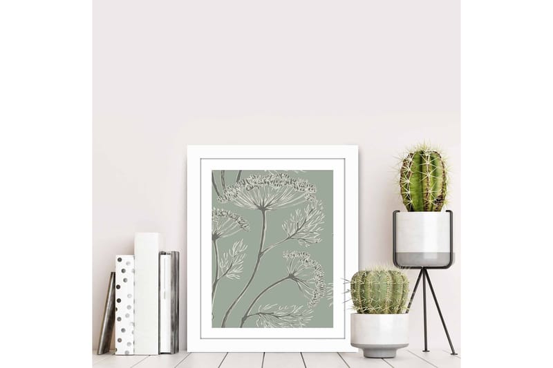 Tavla Floral Med Ram Flerfärgad 23,5X28,5 - 23,5x28,5 cm - Inredning - Tavlor & posters - Canvastavla