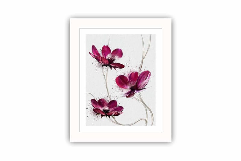 Tavla Floral Med Ram Flerfärgad 23,5X28,5 - 23,5x28,5 cm - Inredning - Tavlor & posters - Canvastavla