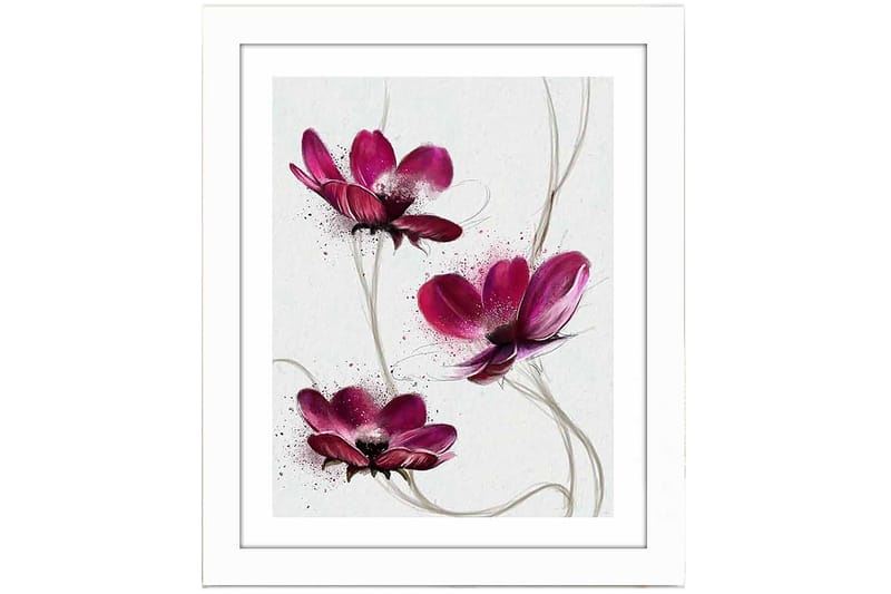 Tavla Floral Med Ram Flerfärgad 23,5X28,5 - 23,5x28,5 cm - Inredning - Tavlor & posters - Canvastavla
