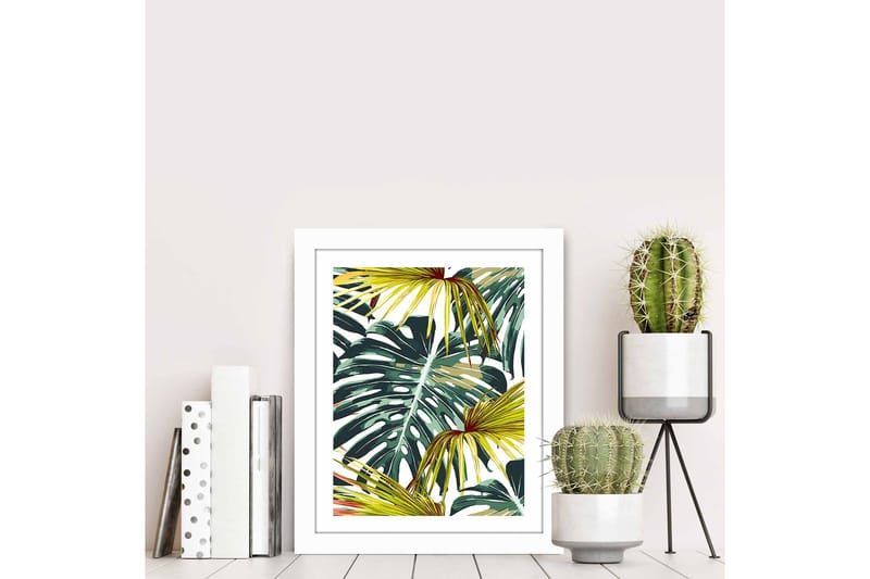 Tavla Floral Med Ram Flerfärgad 23,5X28,5 - 23,5x28,5 cm - Inredning - Tavlor & posters - Canvastavla