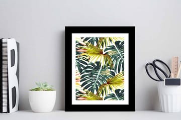 Tavla Floral Med Ram Flerfärgad 23,5X28,5 - 23,5x28,5 cm - Inredning - Tavlor & posters - Canvastavla