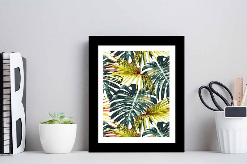 Tavla Floral Med Ram Flerfärgad 23,5X28,5 - 23,5x28,5 cm - Inredning - Tavlor & posters - Canvastavla