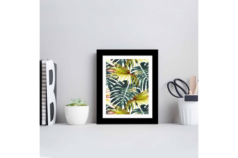 Tavla Floral Med Ram Flerfärgad 23,5X28,5 - 23,5x28,5 cm - Inredning - Tavlor & posters - Canvastavla