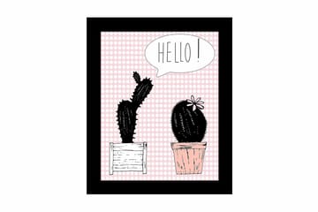Tavla Floral Med Ram Flerfärgad 23,5X28,5 - 23,5x28,5 cm - Inredning - Tavlor & posters - Canvastavla