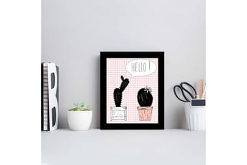 Tavla Floral Med Ram Flerfärgad 23,5X28,5 - 23,5x28,5 cm - Inredning - Tavlor & posters - Canvastavla