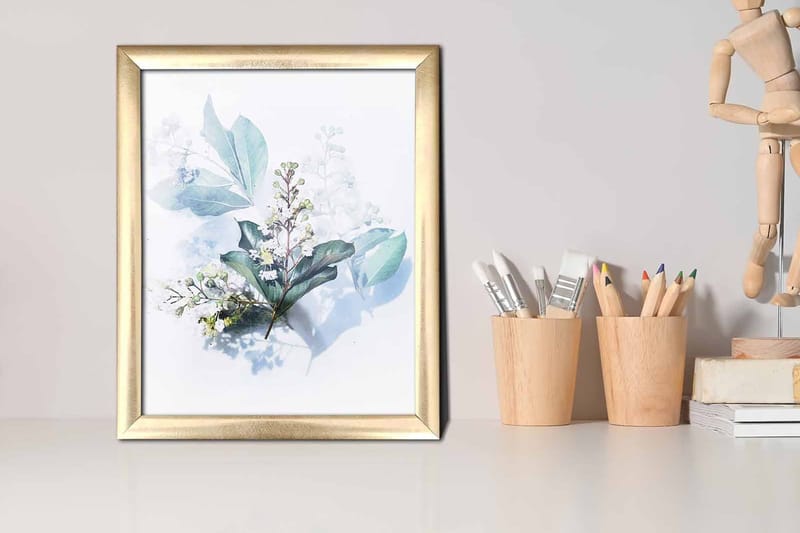 Tavla Floral med Ram Flerfärgad - 23,5x28,5 cm - Inredning - Tavlor & posters - Canvastavla