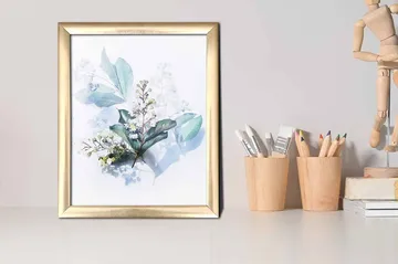 Tavla Floral med Ram Flerfärgad - 23,5x28,5 cm - Inredning - Tavlor & posters - Canvastavla