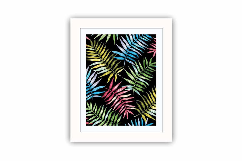 Tavla Floral med Ram Flerfärgad, 23,5x28,5 cm