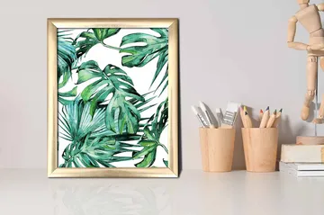 Tavla Floral med Ram Flerfärgad - 23,5x28,5 cm - Inredning - Tavlor & posters - Canvastavla