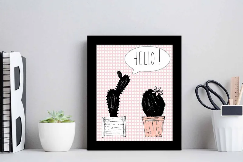 Tavla Floral med Ram Flerfärgad - 23,5x28,5 cm - Inredning - Tavlor & posters - Canvastavla