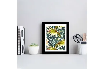Tavla Floral med Ram Flerfärgad - 23,5x28,5 cm - Inredning - Tavlor & posters - Canvastavla