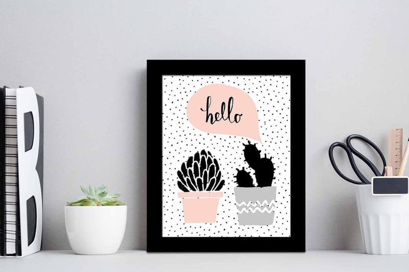 Tavla Floral med Ram Flerfärgad - 23,5x28,5 cm - Inredning - Tavlor & posters - Canvastavla