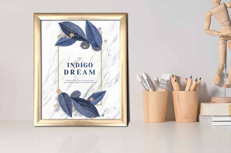 Tavla Floral med Ram Flerfärgad - 23,5x28,5 cm - Inredning - Tavlor & posters - Canvastavla