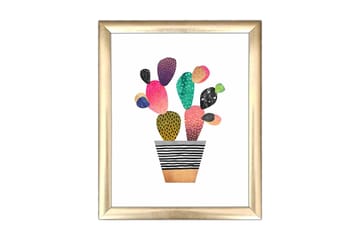 Tavla Floral med Ram Flerfärgad - 23,5x28,5 cm - Inredning - Tavlor & posters - Canvastavla