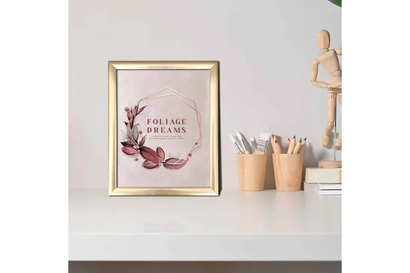 Tavla Floral med Ram Flerfärgad - 23,5x28,5 cm - Inredning - Tavlor & posters - Canvastavla