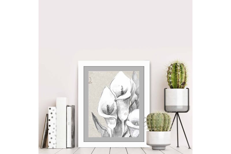 Tavla Floral med Ram Flerfärgad - 23,5x28,5 cm - Inredning - Tavlor & posters - Canvastavla