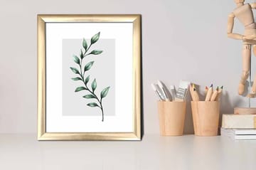 Tavla Floral med Ram Flerfärgad - 23,5x28,5 cm - Inredning - Tavlor & posters - Canvastavla