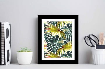 Tavla Floral med Ram Flerfärgad - 23,5x28,5 cm - Inredning - Tavlor & posters - Canvastavla