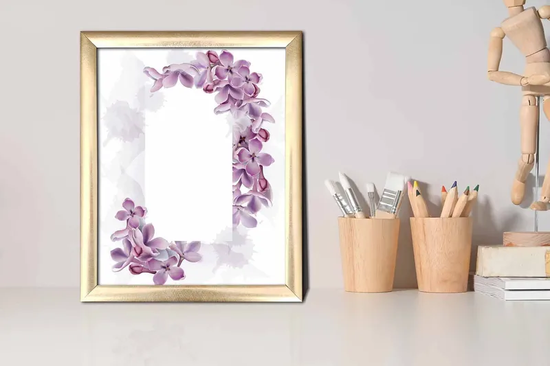 Tavla Floral med Ram Flerfärgad - 23,5x28,5 cm - Inredning - Tavlor & posters - Canvastavla