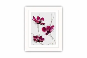 Tavla Floral med Ram Flerfärgad - 23,5x28,5 cm - Inredning - Tavlor & posters - Canvastavla
