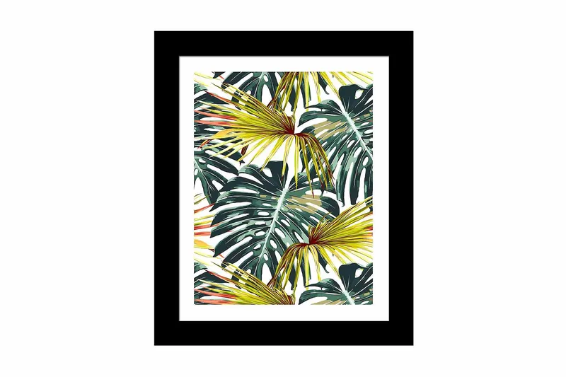 Tavla Floral med Ram Flerfärgad, 23,5x28,5 cm