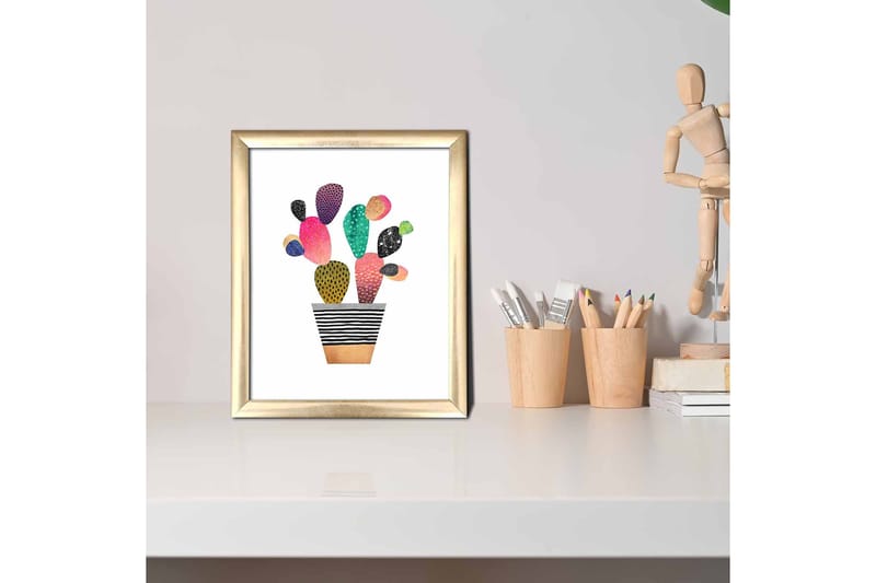 Tavla Floral med Ram Flerfärgad - 23,5x28,5 cm - Inredning - Tavlor & posters - Canvastavla