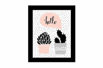 Tavla Floral med Ram Flerfärgad - 23,5x28,5 cm - Inredning - Tavlor & posters - Canvastavla