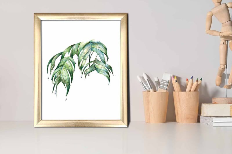 Tavla Floral med Ram Flerfärgad - 23,5x28,5 cm - Inredning - Tavlor & posters - Canvastavla