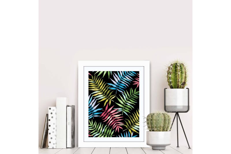 Tavla Floral med Ram Flerfärgad - 23,5x28,5 cm - Inredning - Tavlor & posters - Canvastavla