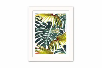 Tavla Floral med Ram Flerfärgad - 23,5x28,5 cm - Inredning - Tavlor & posters - Canvastavla