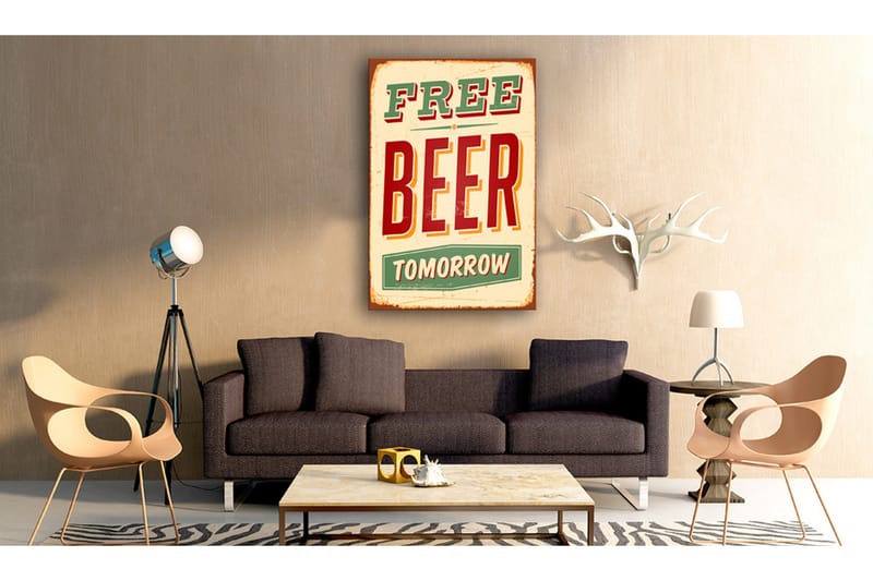 Tavla Free Beer Tomorrow 80x120 cm - Inredning - Tavlor & posters - Canvastavla