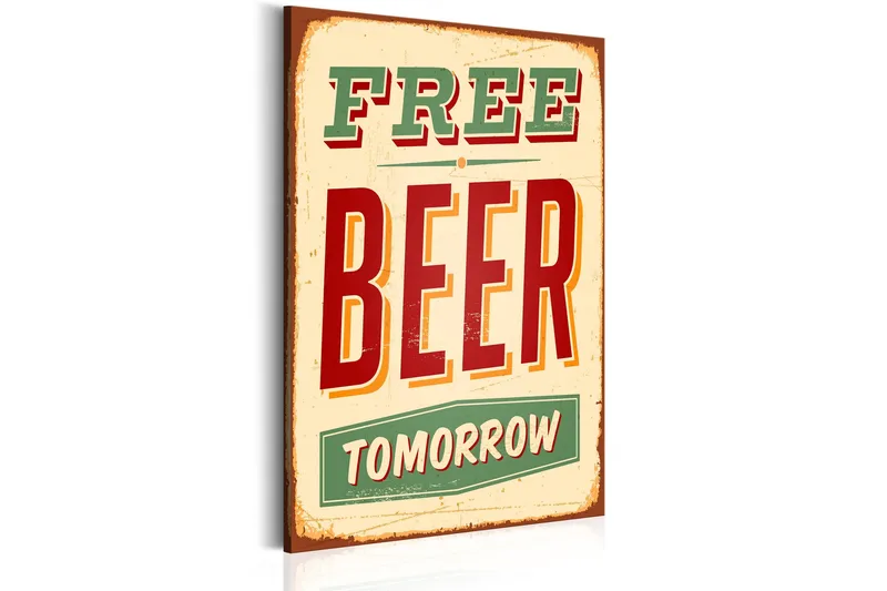Tavla Free Beer Tomorrow VALUE_MISSING_3 80x120 - Inredning - Tavlor & posters - Canvastavla