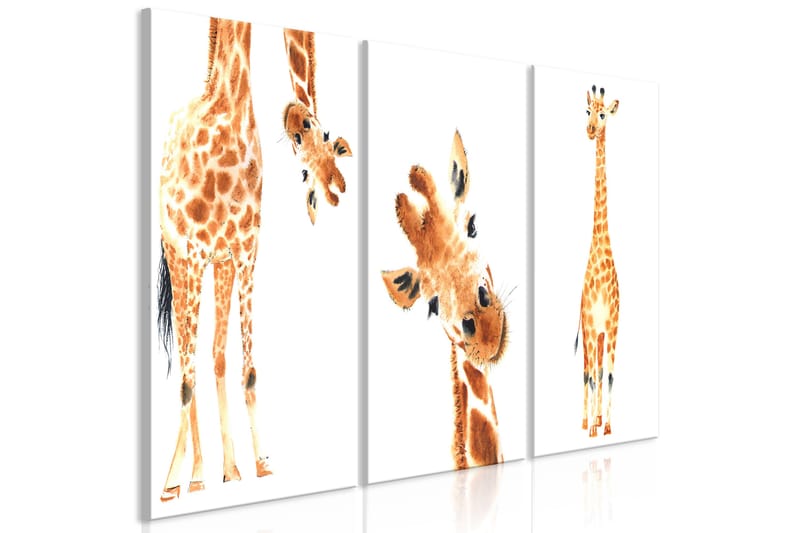 Tavla Funny Giraffes 3 Parts 120x60 - Artgeist sp. z o. o. - Canvastavla