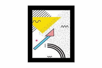 Tavla Geometric Med Ram Flerfärgad 23,5X28,5 - 23,5x28,5 cm - Inredning - Tavlor & posters - Canvastavla