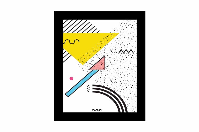 Tavla Geometric Med Ram Flerfärgad 23,5X28,5 - 23,5x28,5 cm - Inredning - Tavlor & posters - Canvastavla