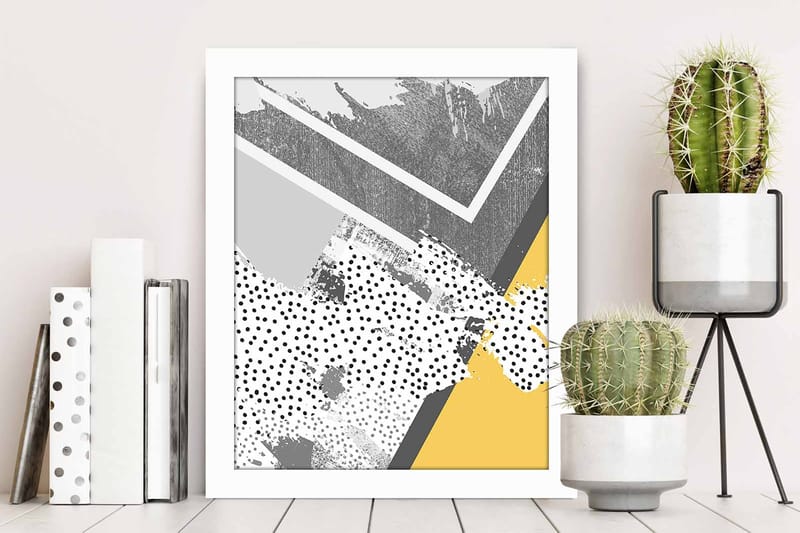 Tavla Geometric Med Ram Flerfärgad 23,5X28,5 - 23,5x28,5 cm - Inredning - Tavlor & posters - Canvastavla